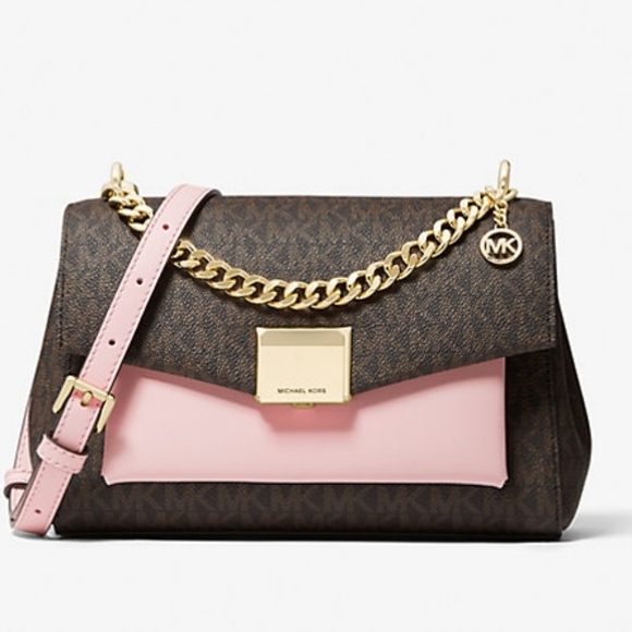 MICHAEL MICHAEL KORSLita Medium Two-Tone Logo Crossbody Bag with gift box - Picture 8 of 10